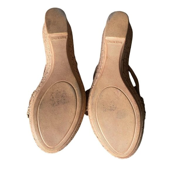 Tuscany Easy Street Italian Wedge Sandal Women Sz 9W Cork Straw Beach Italy Heel - Picture 5 of 8